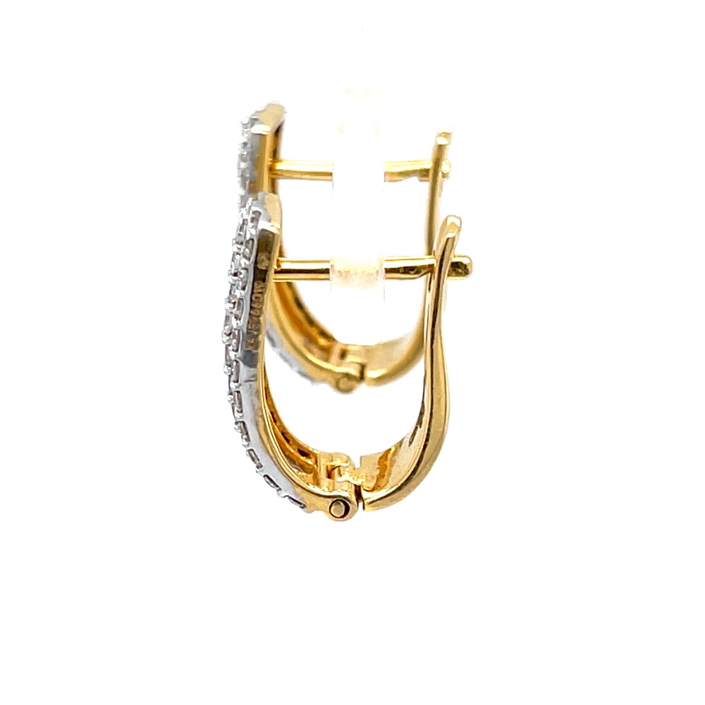 Three lines full ear loops in diamond & 18k hallmark gold 9top62 - Image 4