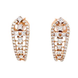 Diamond ear loops with round & princess cut diamonds 9top25