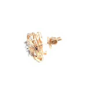 Flower with circular motif diamond tops in hallmarked rose gold