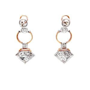 Hermoso diamond chandelier with painted flower in rose gold 8top241