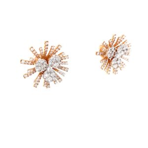 Trio circle with sunflower background diamond earrings 8top232