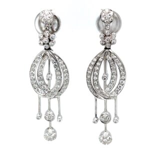 Sorprendente diamond earrings in 14k white gold 8TOP223