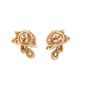 Incroyable diamond earring with red colour stone in rose gold 8shp36