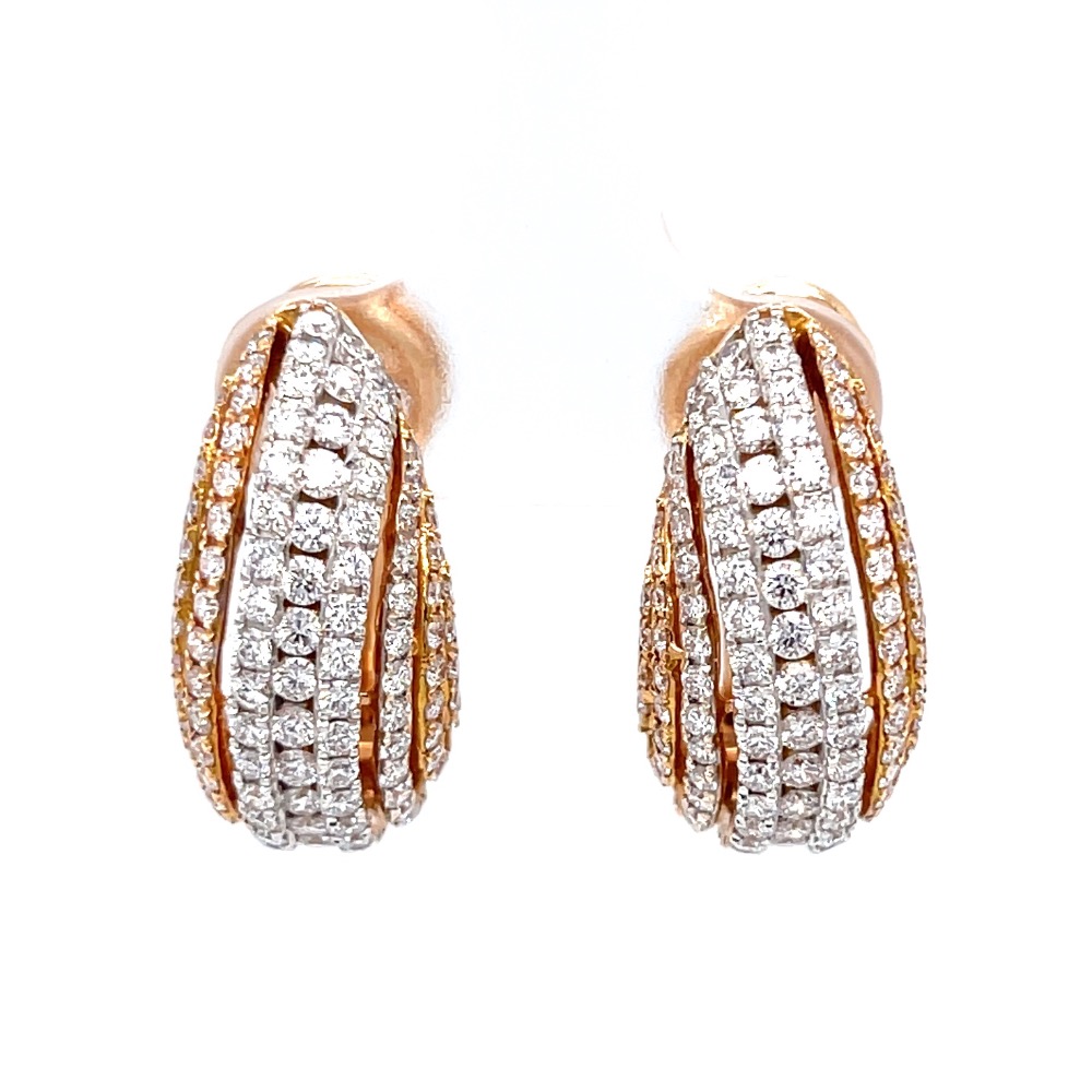 Schön ear diamond loops with swirling parallel lines 8top191