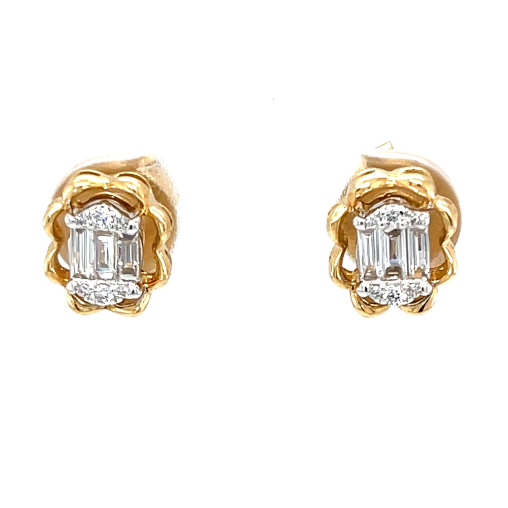 Adorable oval pressure set diamond studds 8top189