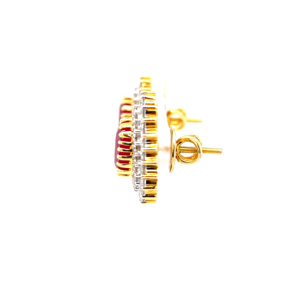 Grandiose Detachable diamond & ruby earrings in yellow gold 8top77 - Image 4