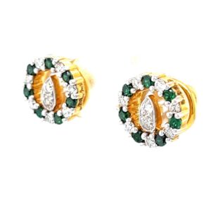 Linda diamond earrings with green stones 8top50