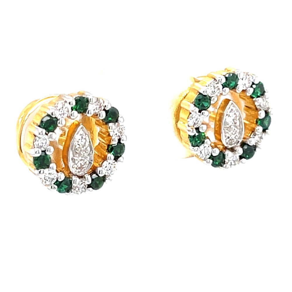 Linda diamond earrings with green stones 8top50 - Image 2