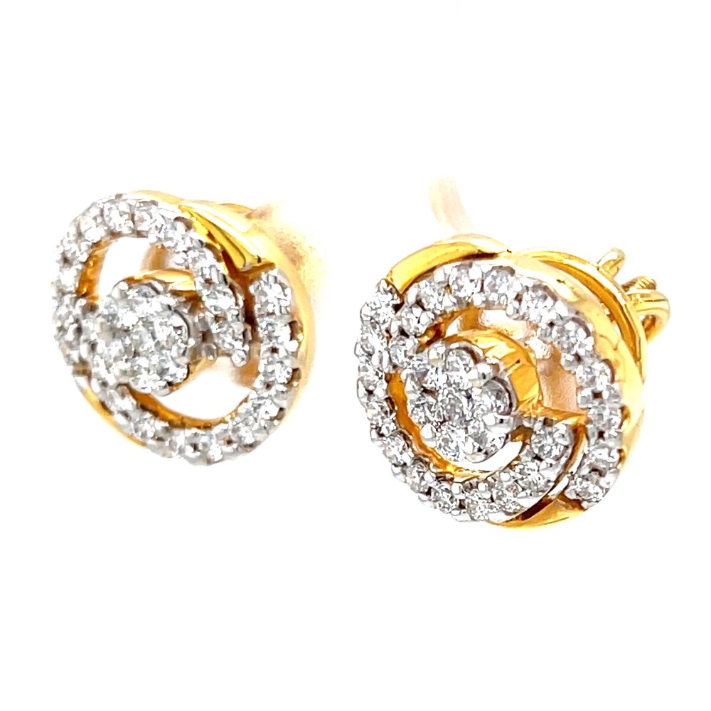 Circulaire diamond earrings with pressure set in centre 8top40 - Image 3
