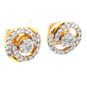 Circulaire diamond earrings with pressure set in centre 8top40
