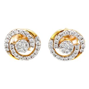 Circulaire diamond earrings with pressure set in centre 8top40