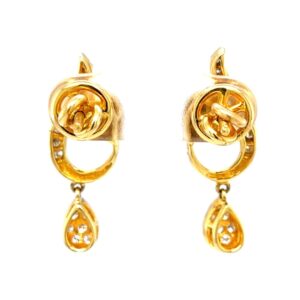 Earrings with a small drop in black & white diamonds 7top157