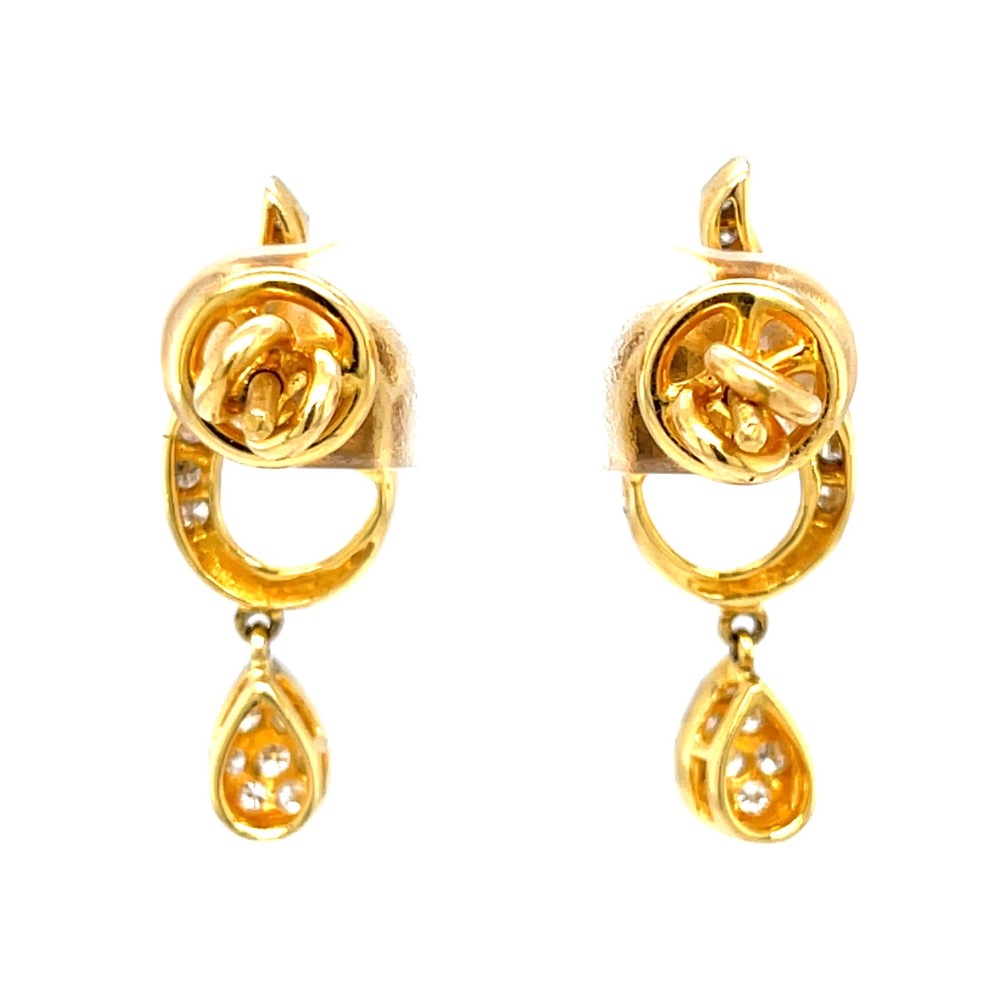 Earrings with a small drop in black & white diamonds 7top157 - Image 5