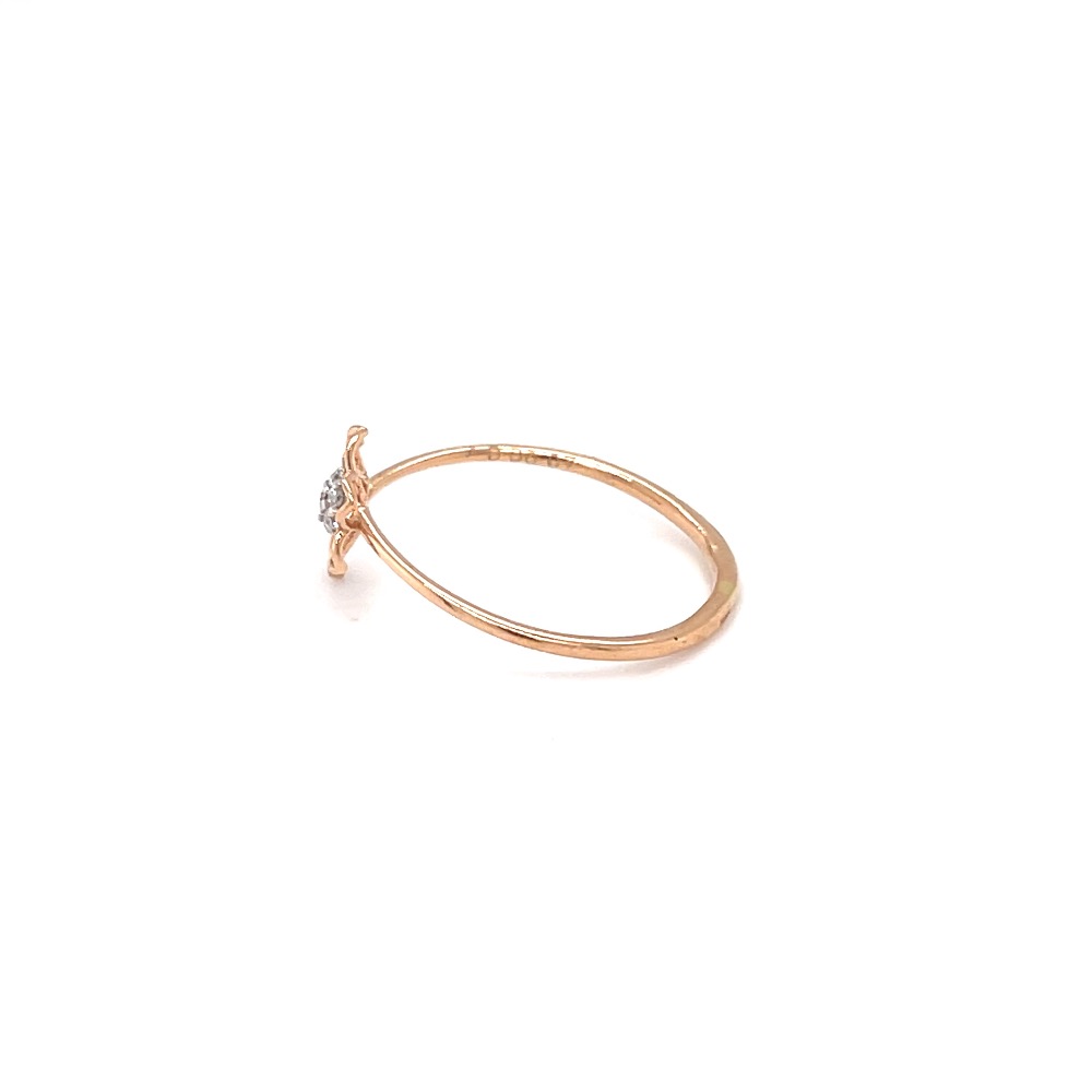 Delicate dual flower with golden petals diamond ring - Image 4