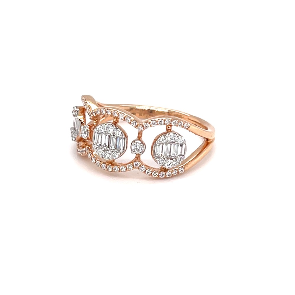 Tri pressure set diamond ring in 18 karat hallmark rose gold - Image 3