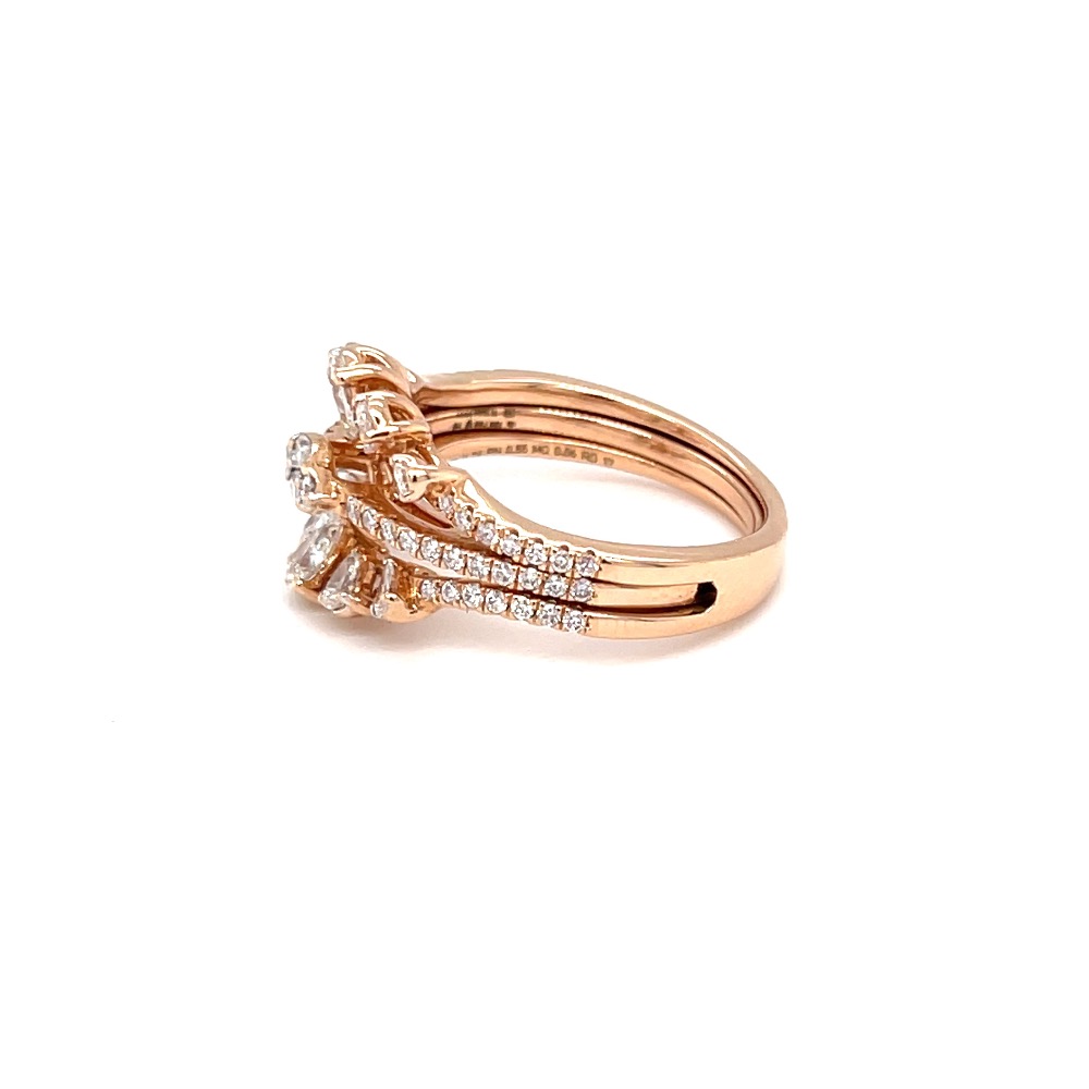 Stackable diamond ring with pear round & marquise diamonds - Image 4