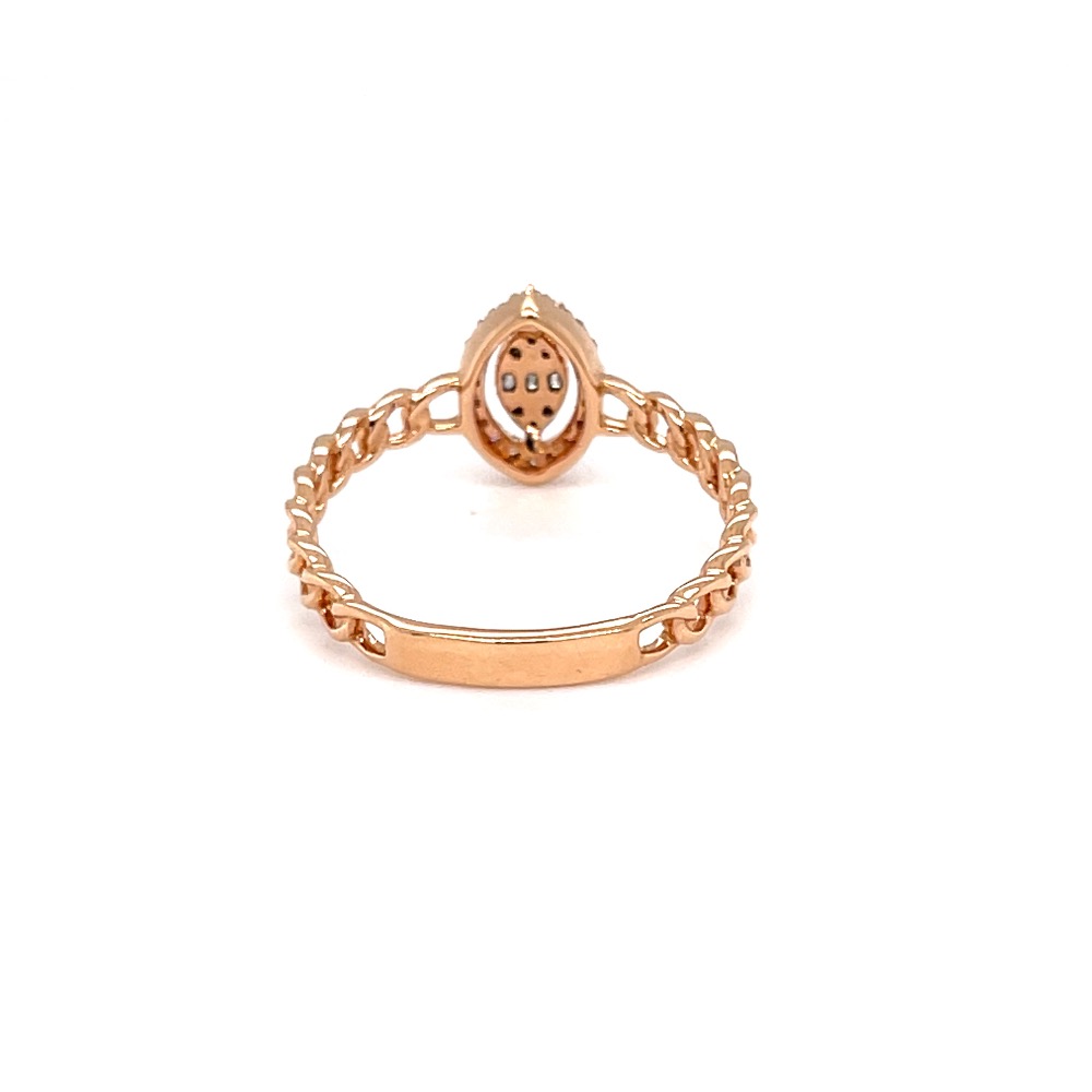Marquise shape pressure set in cuban band design with baguettes - Image 5