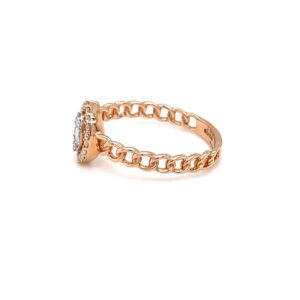 Marquise shape pressure set in cuban band design with baguettes
