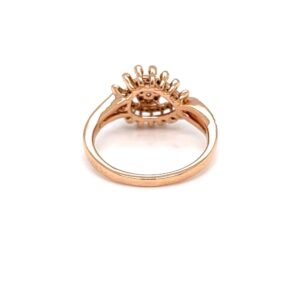 Pressure setting with cap setting diamond ring in hallmark gold
