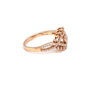 Pressure setting with cap setting diamond ring in hallmark gold