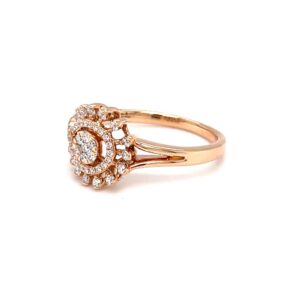 Pressure setting with cap setting diamond ring in hallmark gold