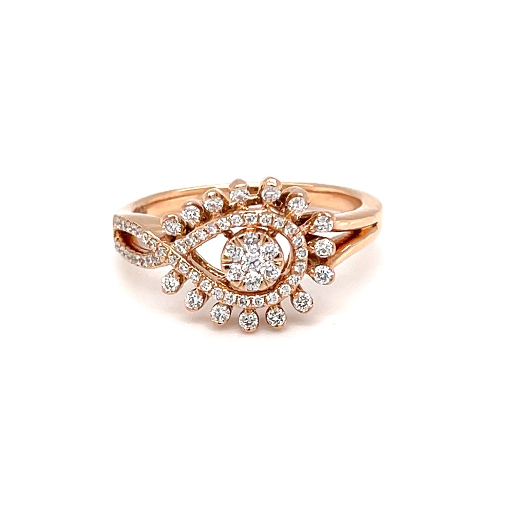 Pressure setting with cap setting diamond ring in hallmark gold