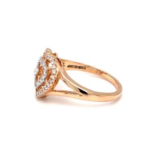 Dual heart with centre single diamond hallmarked ladies ring