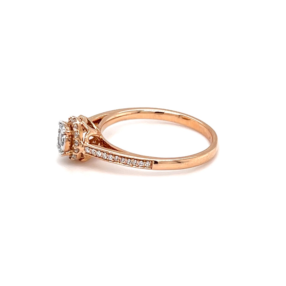 Single line with pressure set in the centre in rose gold - Image 4