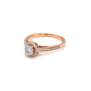 Single line with pressure set in the centre in rose gold