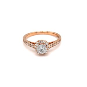 Single line with pressure set in the centre in rose gold
