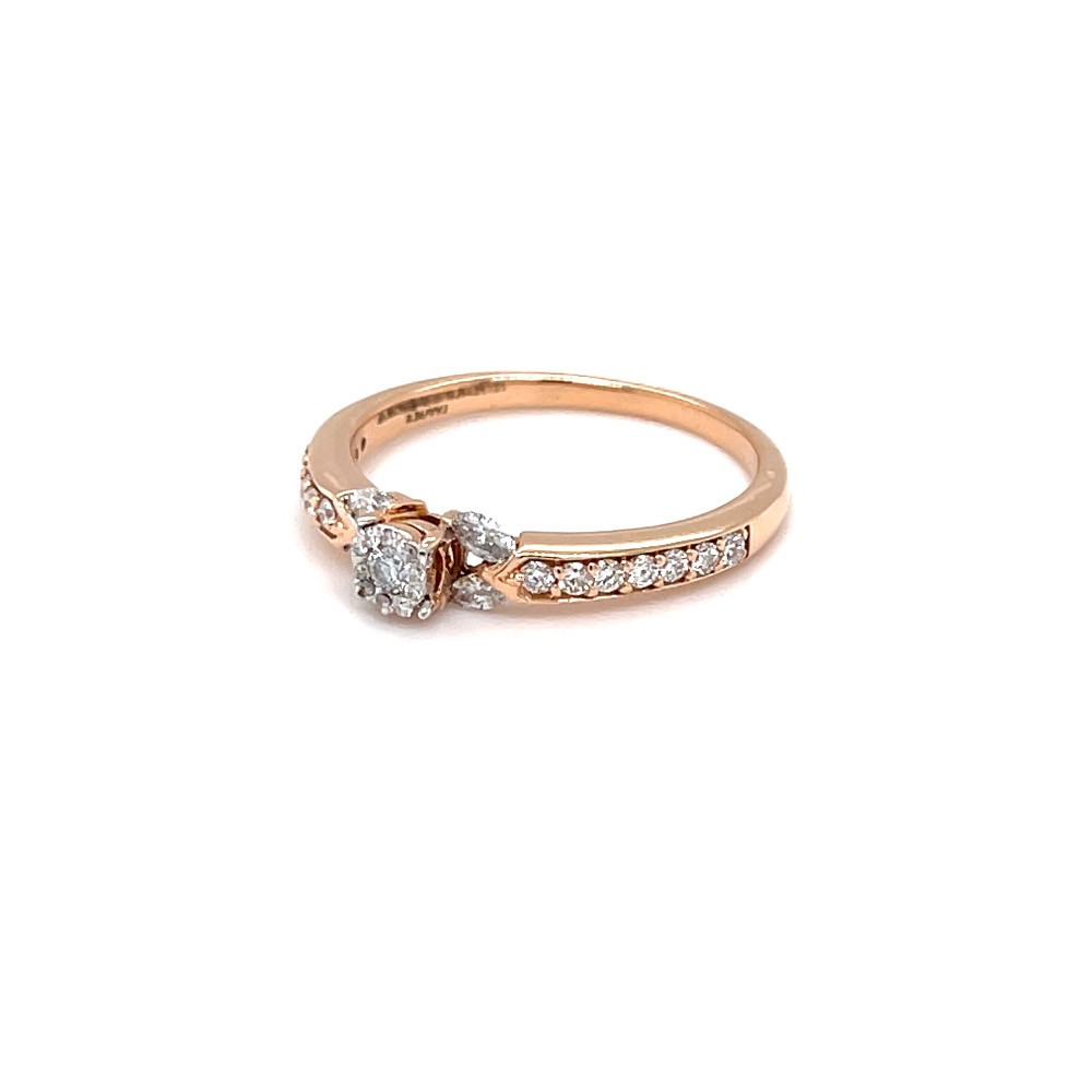 Delicate diamond engagement ring with pressure setting - Image 3