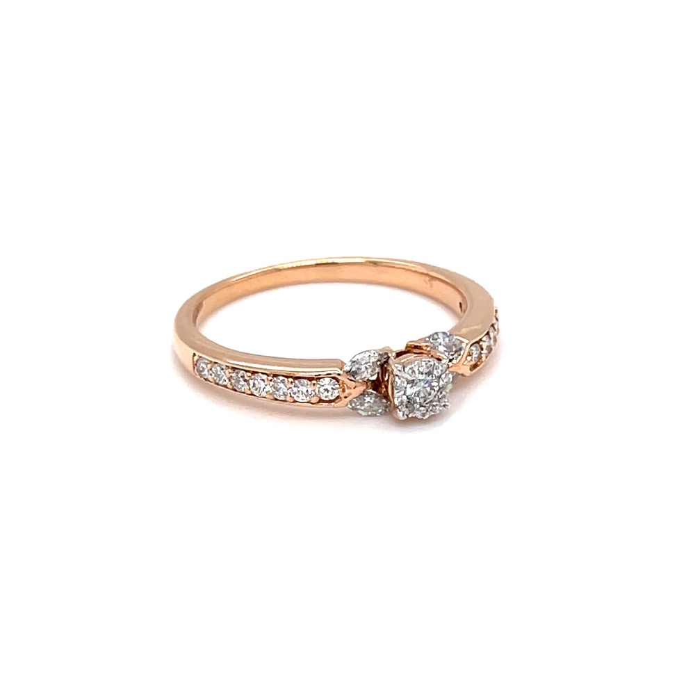 Delicate diamond engagement ring with pressure setting - Image 2