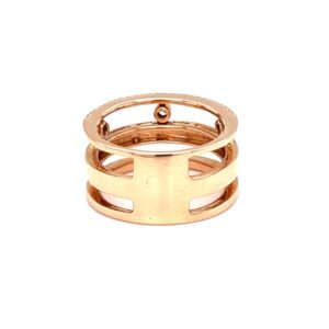 Three line band diamond ring with moving diamonds