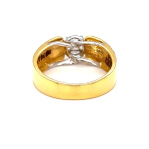 Pressure setting solitaire look diamond ring