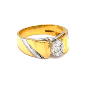 Pressure setting solitaire look diamond ring