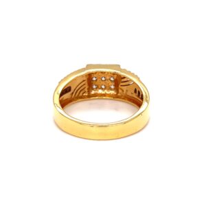 Nine diamond ring with fancy band for men
