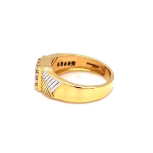 Nine diamond ring with fancy band for men