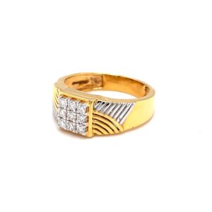 Nine diamond ring with fancy band for men