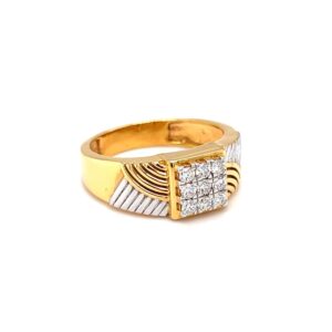 Nine diamond ring with fancy band for men