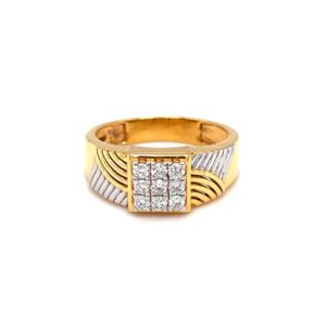 Nine diamond ring with fancy band for men