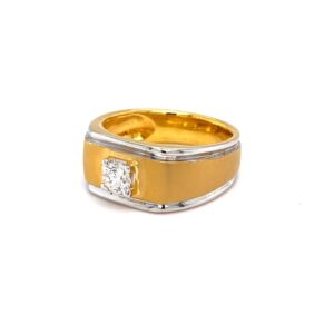 Solitaire band engagement diamond ring in matt finish