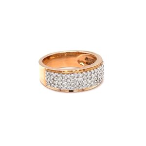Four line diamond band ring in pave setting with rose gold