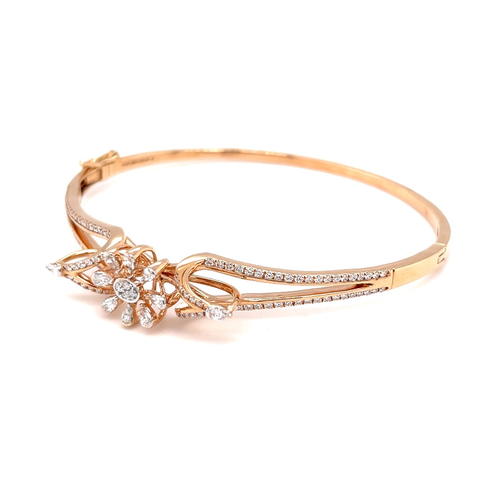 Sorprendente diamond bracelet with flower motif in rose gold - Image 3