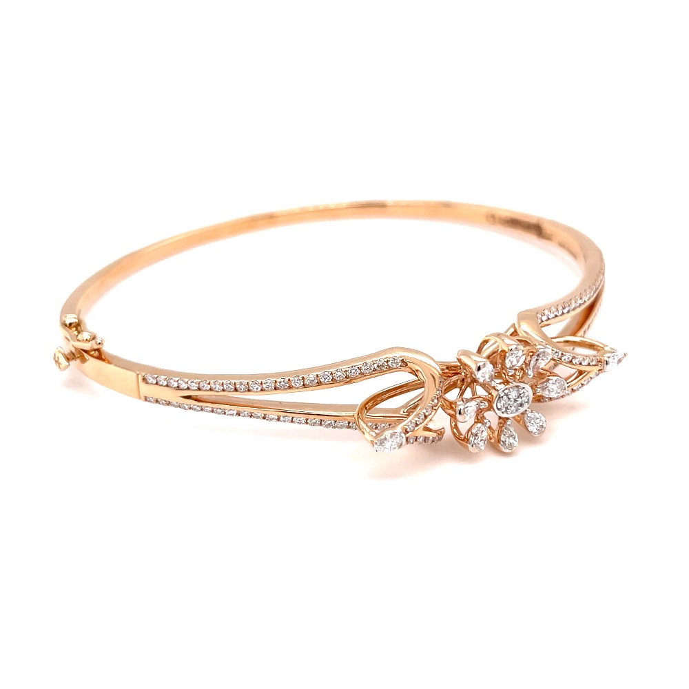 Sorprendente diamond bracelet with flower motif in rose gold - Image 2