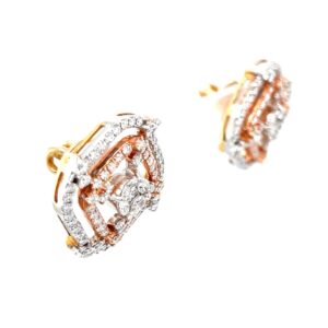 Double Rectangle With Pressure Set in Centre Earrings 6TOP66