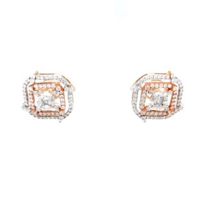 Double Rectangle With Pressure Set in Centre Earrings 6TOP66