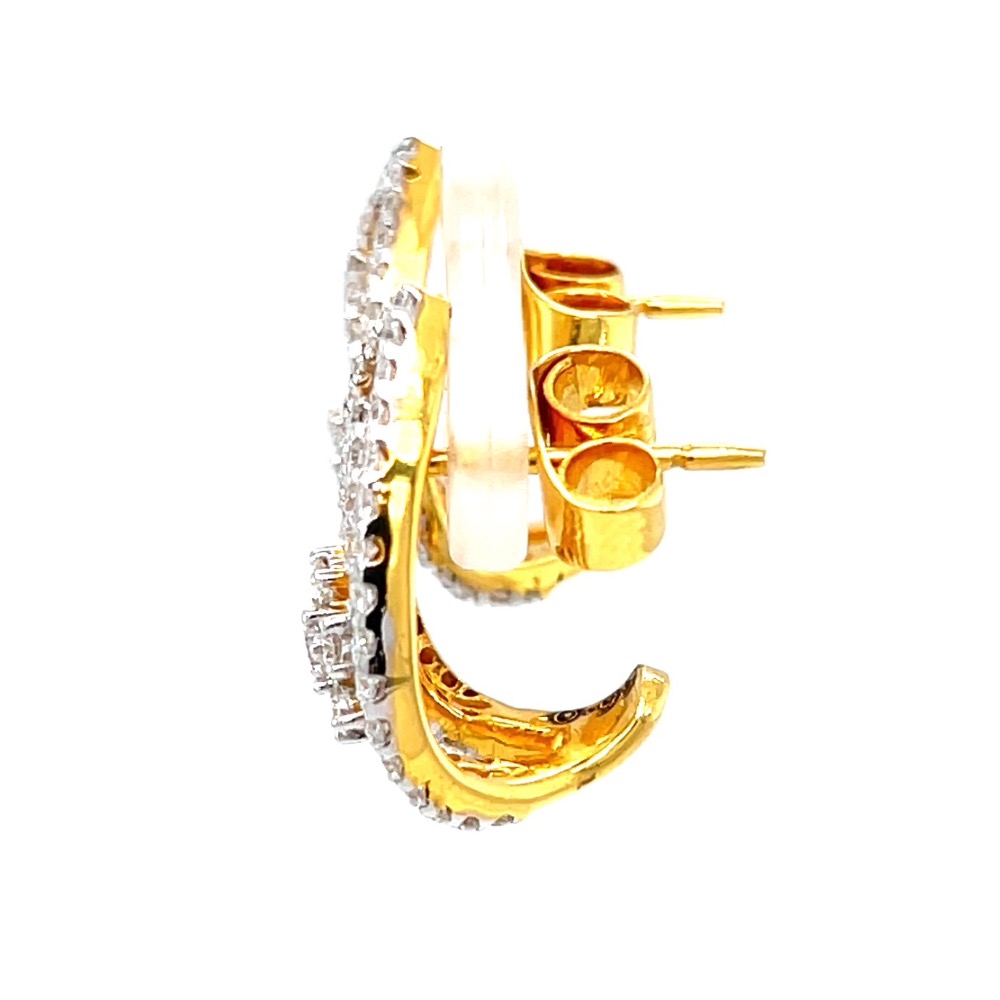 Traditional Pair of Bali with Flower Motif in 18K Hallmark Gold - Image 4