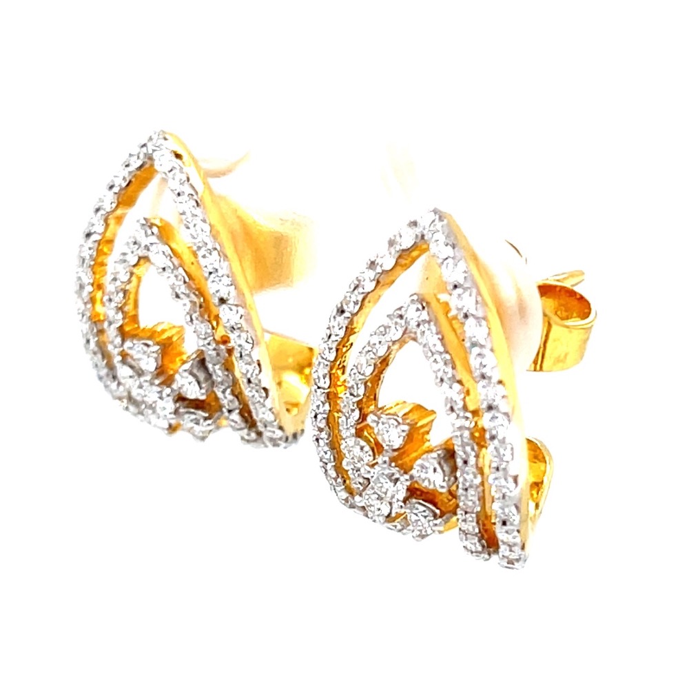 Traditional Pair of Bali with Flower Motif in 18K Hallmark Gold - Image 3