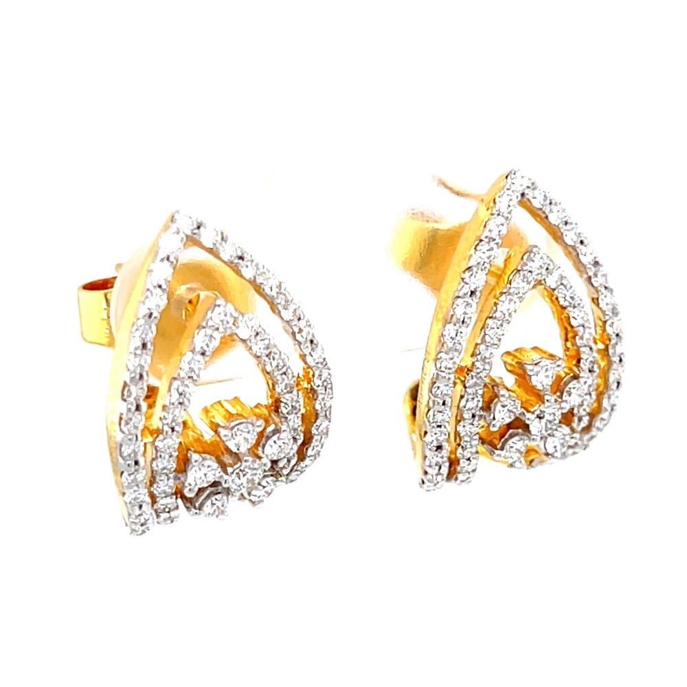 Traditional Pair of Bali with Flower Motif in 18K Hallmark Gold - Image 2