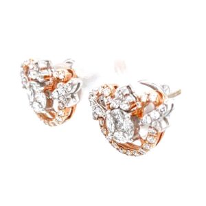 Gorgeous Pressure Setting Semi Circle Diamond Earrings 6TOP91